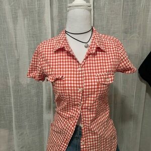 Old Navy Red Checkered Button-Down Shirt